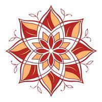 a red and orange flower design on a white background vector
