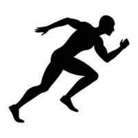 silhouette of a man running in a race vector