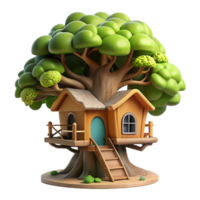 stunning modern A whimsical treehouse built into a giant oak tree, dappled sunlight filtering through the leaves, fantasy art genuine png