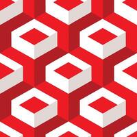 a red and white geometric pattern with squares vector