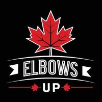 the logo for elbows up a Canadian company. vector