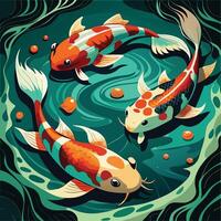 koi fish illustration vector