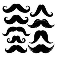 a set of mustaches on a white background vector