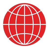 the globe logo is red and white vector
