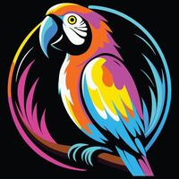 a colorful parrot logo. vector