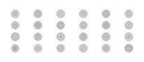 Hand drawn mandala set illustration of a tree vector