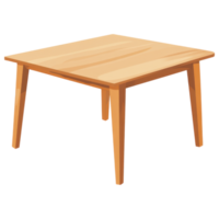 Wooden dining table with Scandinavian style and simple design clip art on a transparency background png