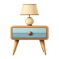 Modern bedside table with lamp, stylish and functional design. clip art on a transparency background png