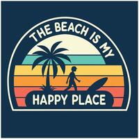 My Happy Place The Beach Graphic Tee vector
