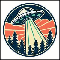 Conspiracy Theory T-Shirt UFO Sighting Graphic Design vector