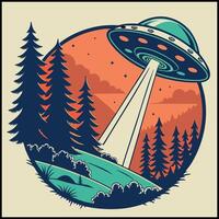 Funny UFO Believer T-Shirt I Want to Believe Graphic vector