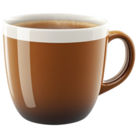 glossy coffee cup filled with steaming beverage on transparency background. clip art on a transparency background png