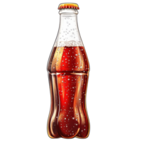 in bottle with condensation, refreshing and fizzy drink. clip art on a transparency background png