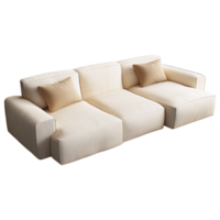 Modern modular sofa set with soft cushions and neutral color clip art on a transparency background png