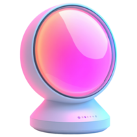 Modern bedside lamp with colorful glow and sleek design clip art on a transparency background png