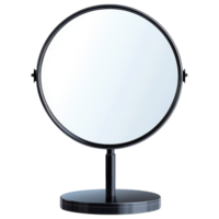 Adjustable standing mirror with sleek design and round shape clip art on a transparency background png