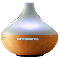 Aromatherapy diffuser with soft light and wooden design for relaxation clip art on a transparency background png