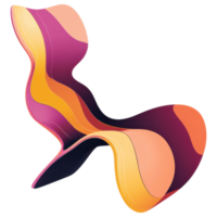 Stylish abstract lounge chair in vibrant colors on transparency background clip art on a transparency background png