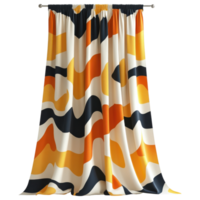 Abstract patterned curtains in vibrant colors create lively atmosphere. clip art on a transparency background png