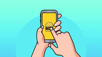 Fast Food Order Mobile App 2D Motion Graphics video