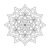 Simple Floral Mandala Frame Circle Frame Isolated design for kids book vector