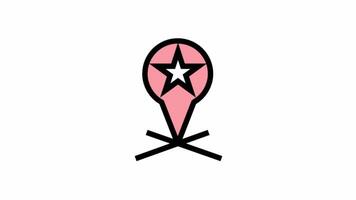 Modern GPS location pin icon - navigation design video