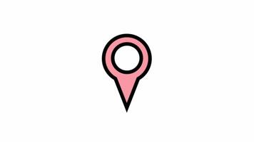 Modern GPS location pin animated icon - navigation motion design. video