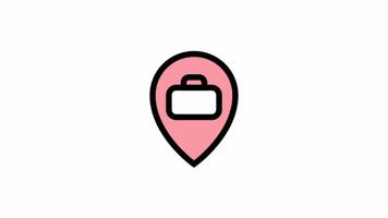 Modern GPS location pin animated icon - navigation design video