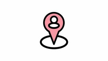 location pin animated icon - navigation motion video