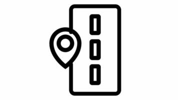 road navigation animated icon - location and navigation motion design video