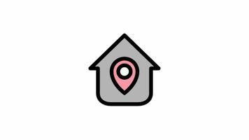 location pin animated icon - navigation motion design video