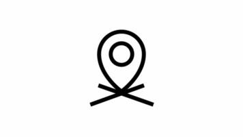 Modern pin animated icon - location and navigation motion design video