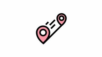 Modern GPS location pin icon - navigation motion video