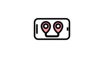 GPS location pin animated icon - navigation motion video