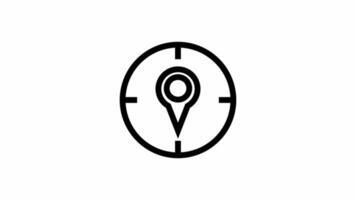 Location target animated icon - location and navigation motion design video
