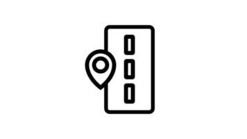 Modern road navigation icon - location and navigation motion design video