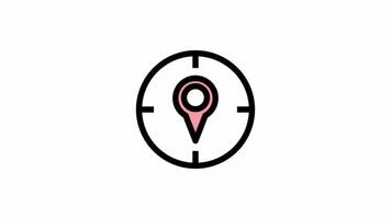 Modern GPS pin animated icon - navigation motion design video