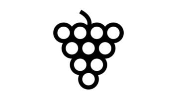 Grape icon animation - Grape or wine icon symbol motion design video