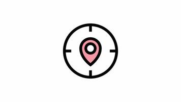 Modern location pin animated icon - navigation motion design. video