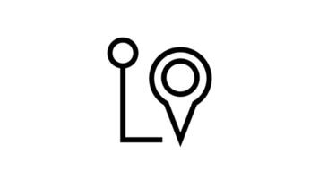 Modern Location pin direction animated icon - location and navigation motion video