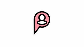 Modern GPS location pin - navigation motion design video