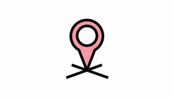 GPS location pin animated icon - navigation motion design video