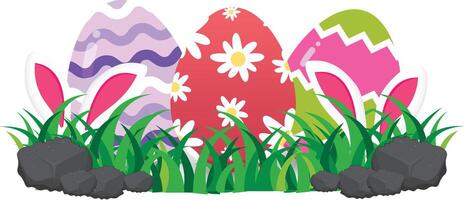 Easter eggs colorful spring decoration. Isolated on white background. vector