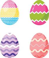 Easter eggs flat design on transparent background. Colorful easter eggs vector
