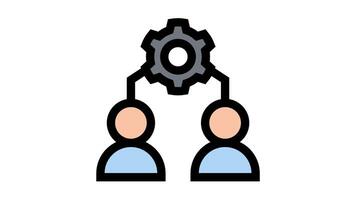 Agile, teamwork and project management icon symbol video