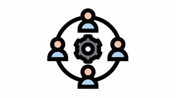 Agile and teamwork - Agile, teamwork and project management icon symbol. video
