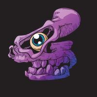 Skull cartoon spooky Numeric 4 vector