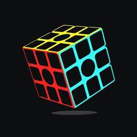 A Rubik's cube. puzzle. a mathematical problem. On a black isolated background.colorful cubes.They rotate them and collect them with their hands.Bandung.Indonesia.21.03.2025 vector