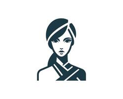 A woman's face with a scarf on her head vector