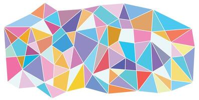 Colourful low poly gradient background. Triangular rainbow polygonal banner. Design template for printing on covers, flyers, brochures or booklets vector